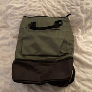 DSW Green and Black Backpack with shoe compartment